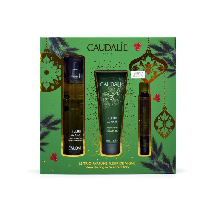 Caudalie Fleur De Vigne Scented Trio FDV Fresh Fragrance 50ml & Fresh Fragrance Roll-On 10ml & Shower Gel 50ml