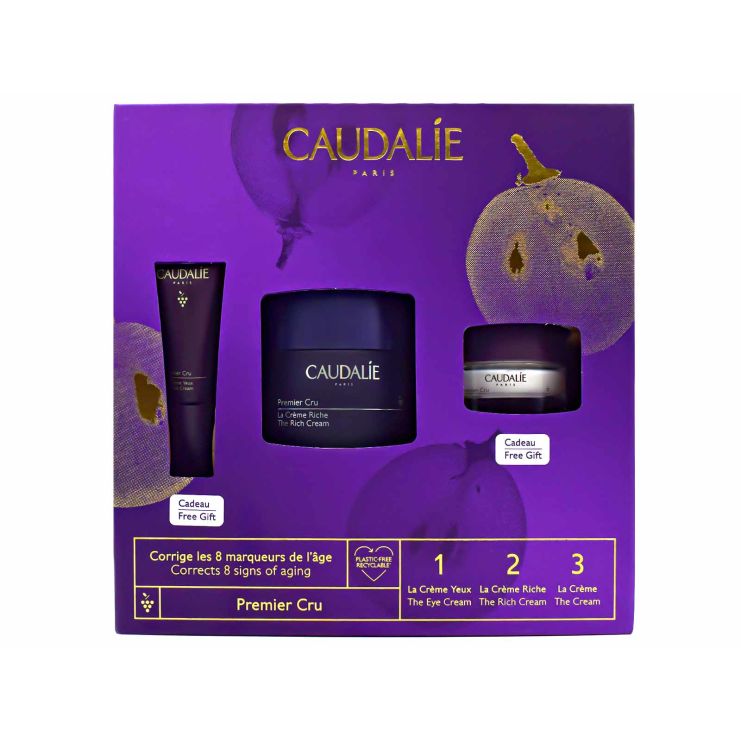 Caudalie Premier Cru Global Anti-Aging Set The Rich Cream 50ml & The Eye Cream 5ml & The Cream 15ml