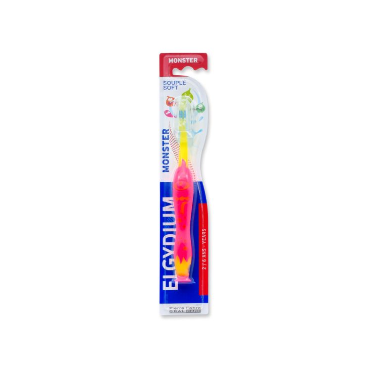 Elgydium Kids Monster Toothbrush  Yellow-Magenta 2-6 years 3577056008085