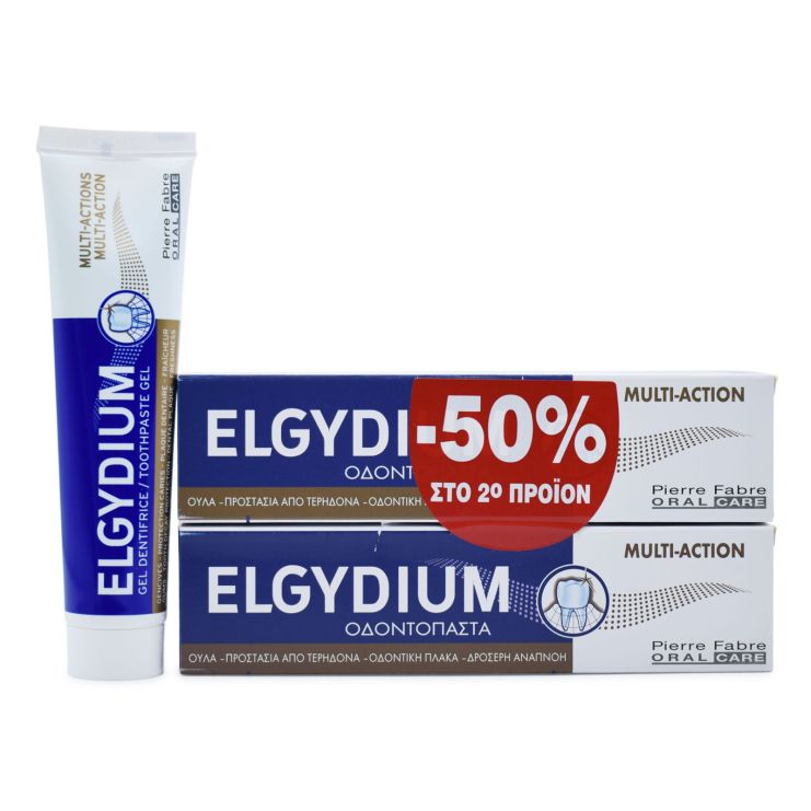 Elgydium Toothpaste  Multi-Action Οδοντόπαστα Gel 2 x 75ml