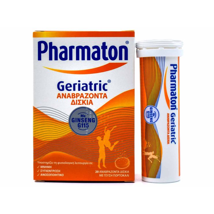 Pharmaton Geriatric με Ginseng G115 Πορτοκάλι 20 αναβράζοντα δισκία