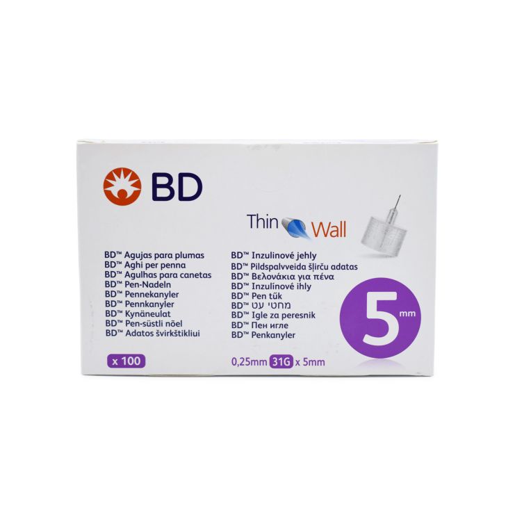 BD Insulin Pen Needles Thin Wall 0,25mm 31G x 5mm 100 pcs