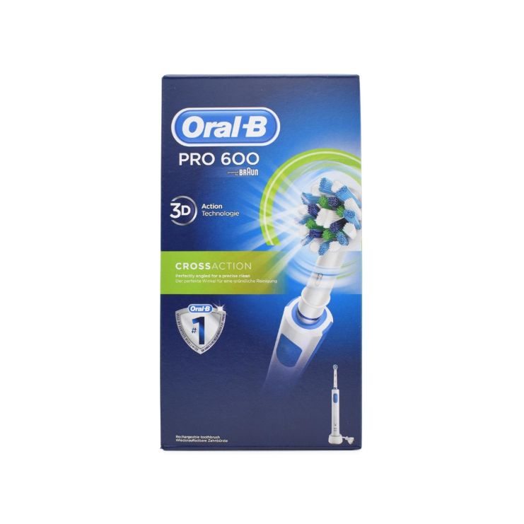 Oral-B Pro 600 Επαναφορτιζόμενη Ηλεκτρική Οδοντόβουρτσα Crossaction 1 τμχ