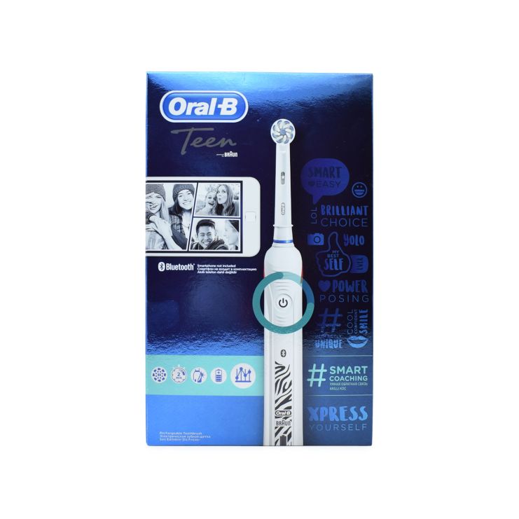 Oral-B Teen Smart Coaching Zebra White Επαναφορτιζόμενη Ηλεκτρική Οδοντόβουρτσα