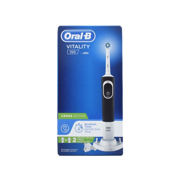 Oral-B Vitality 150 CrossAction Επαναφορτιζόμενη Ηλεκτρική Οδοντόβουρτσα Μαύρη  