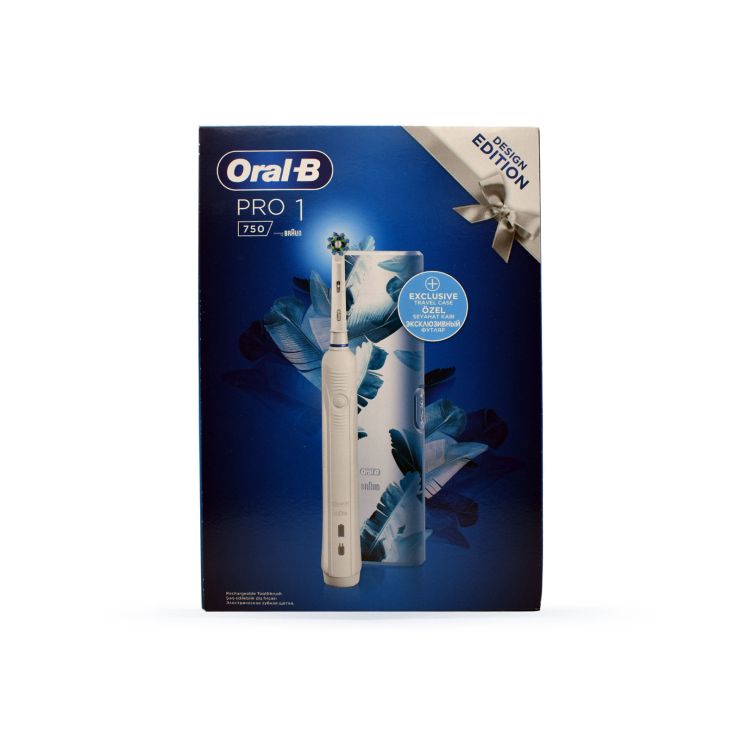 Oral-B Pro 1 750 Design Edition Ηλεκτρική Οδοντόβουρτσα White & Travel Case 1 τμχ