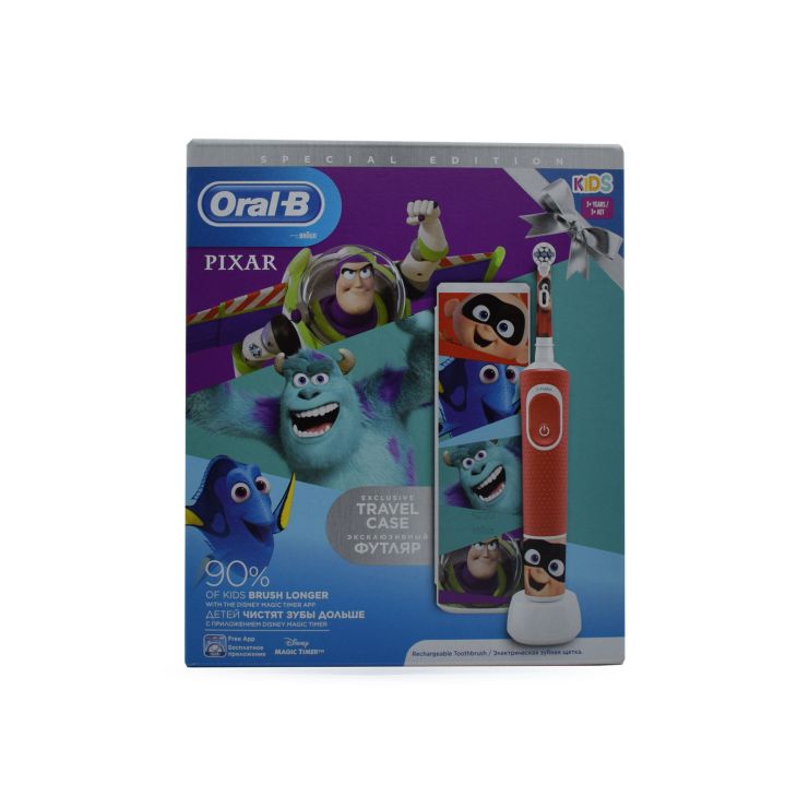 Oral-B Vitality Επαναφορτιζόμενη Ηλεκτρική Οδοντόβουρτσα Pixar & Travel Case 3+ years 
