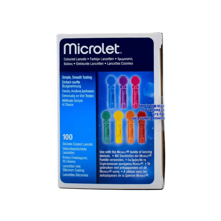 Ascensia Microlet Χρωματιστές Βελόνες 100 τμχ