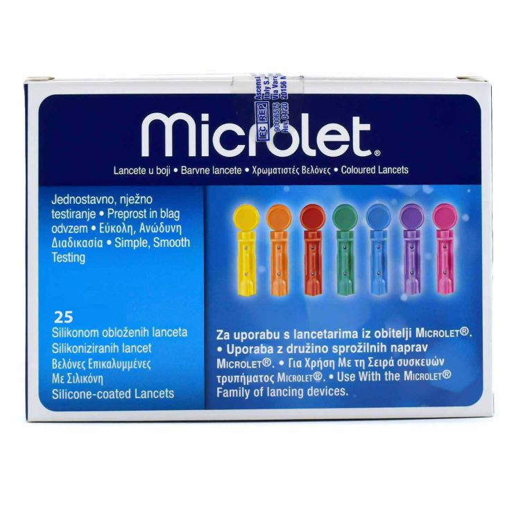 Ascensia Microlet Χρωματιστές Βελόνες 25 τμχ