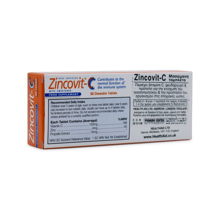 Health Aid Zincovit C 60 chew. tabs