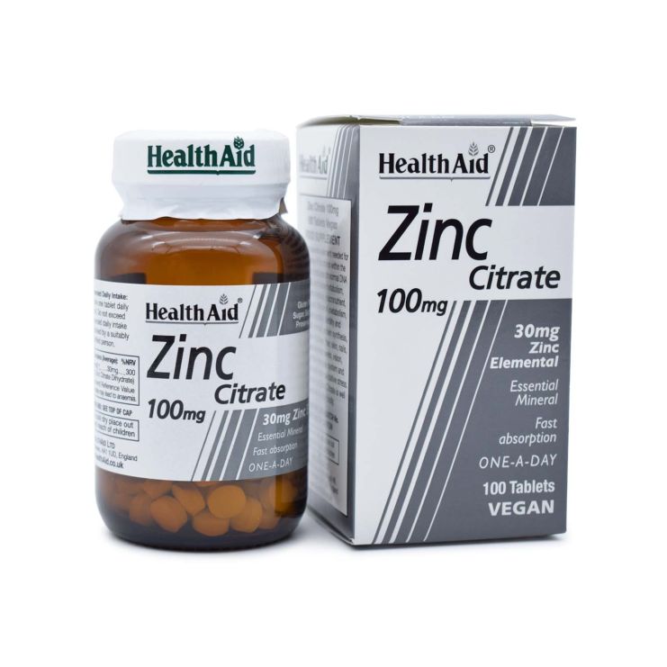 Health Aid Zinc Citrate 100mg 100 ταμπλέτες