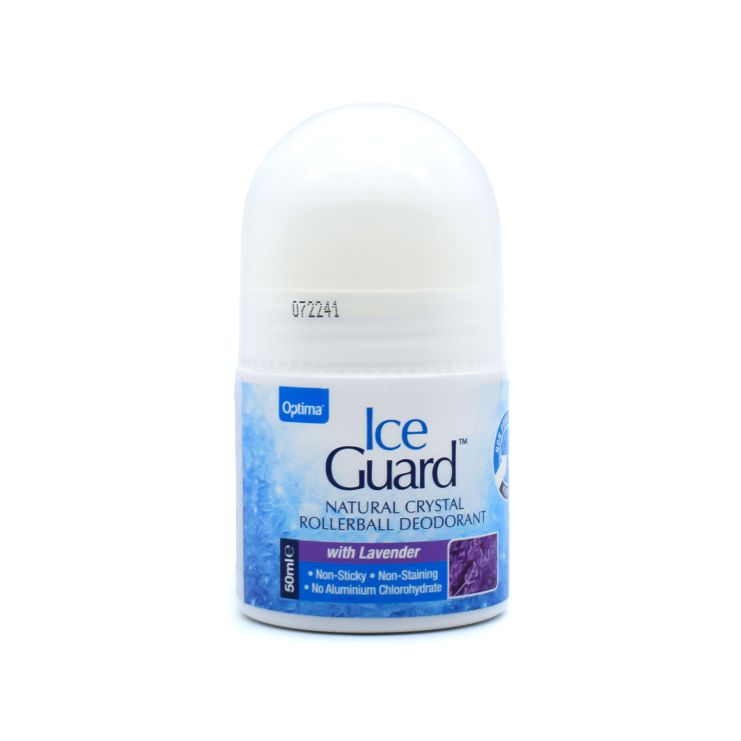 Optima Ice Guard Natural Crystal Deodorant Roll-On Αποσμητικός Κρύσταλλος Λεβάντα 50ml