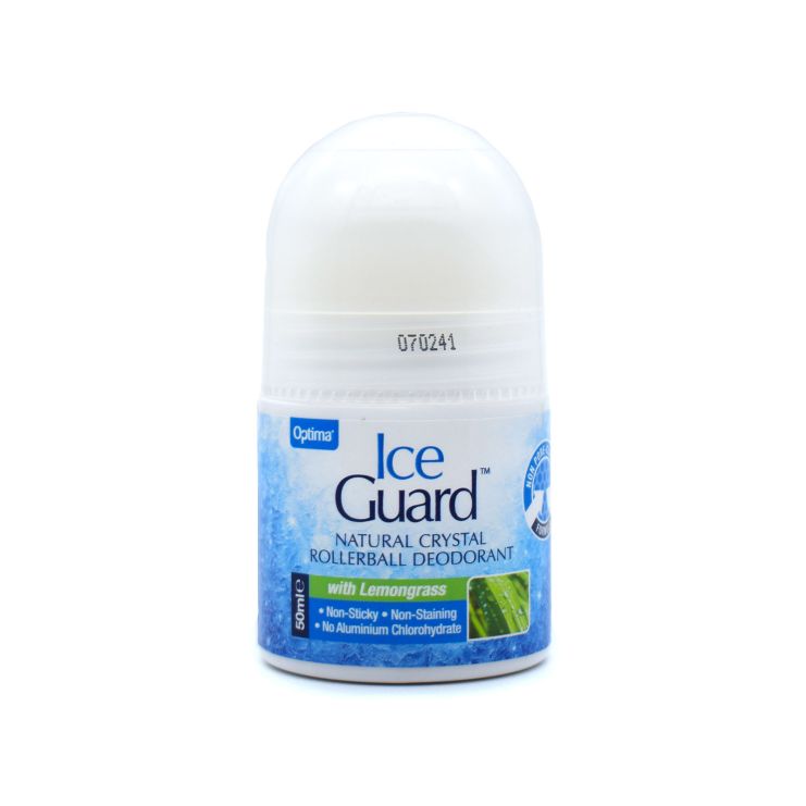 Optima Ice Guard Natural Crystal Deodorant Roll-On Αποσμητικός Κρύσταλλος Lemongrass 50ml