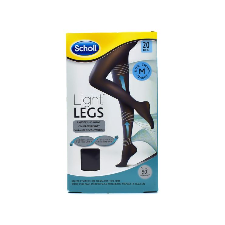 Scholl Light Legs 20 Den Καλσόν Διαβαθμισμένης Συμπίεσης Black Medium 1 τμχ
