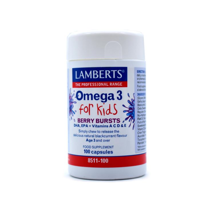 Lamberts Omega 3 For Kids Berry Bursts Φραγκοστάφυλο 100 κάψουλες