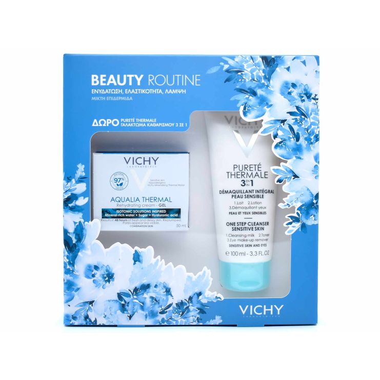 Vichy Beauty Routine Set Aqualia Thermal Gel-Cream 50ml & Purete Thermale 3 in 1 100ml