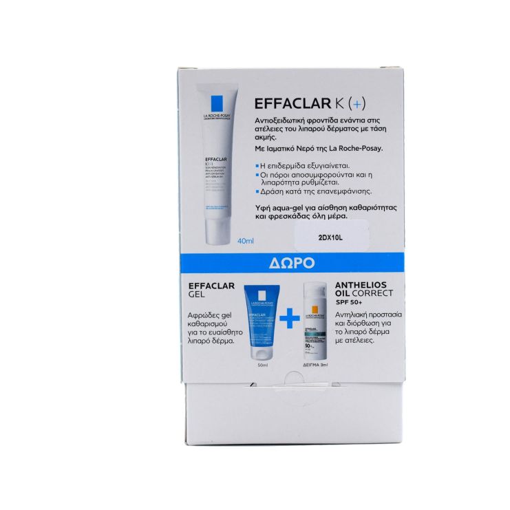 La Roche Posay Effaclar K(+) Oily Skin Cream 40ml με Effaclar Gel 50ml & Anthelios Oil Correct SPF 50+ 3ml