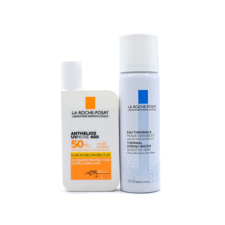 La Roche Posay Anthelios UVmune 400 SPF50+ Face Invisible Fluid 50ml & Thermal Spring Water 50ml