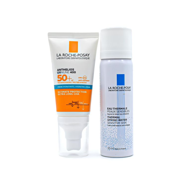 La Roche Posay Anthelios Face UVmune 400 SPF50+ Hydrating Cream Scented 50ml & Thermal Spring Water 50ml
