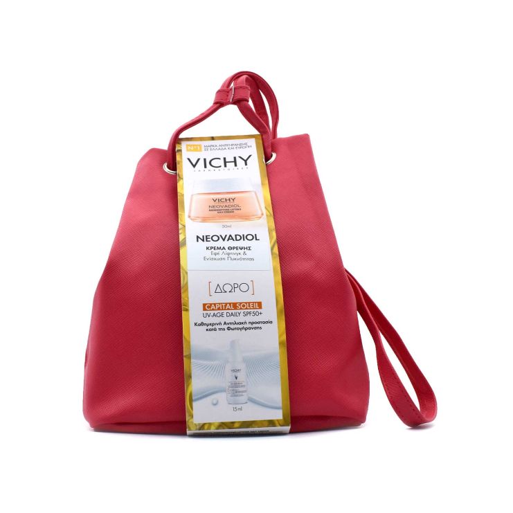 Vichy Neovadiol Redensifying Lifting Αντιγηραντική Κρέμα Ημέρας 50ml & Αντηλιακό Προσώπου κατά της Φωτογήρανσης Capital Soleil UV-Age Daily Face Fluid SPF50+ 15ml & Τσαντάκι Κόκκινο 