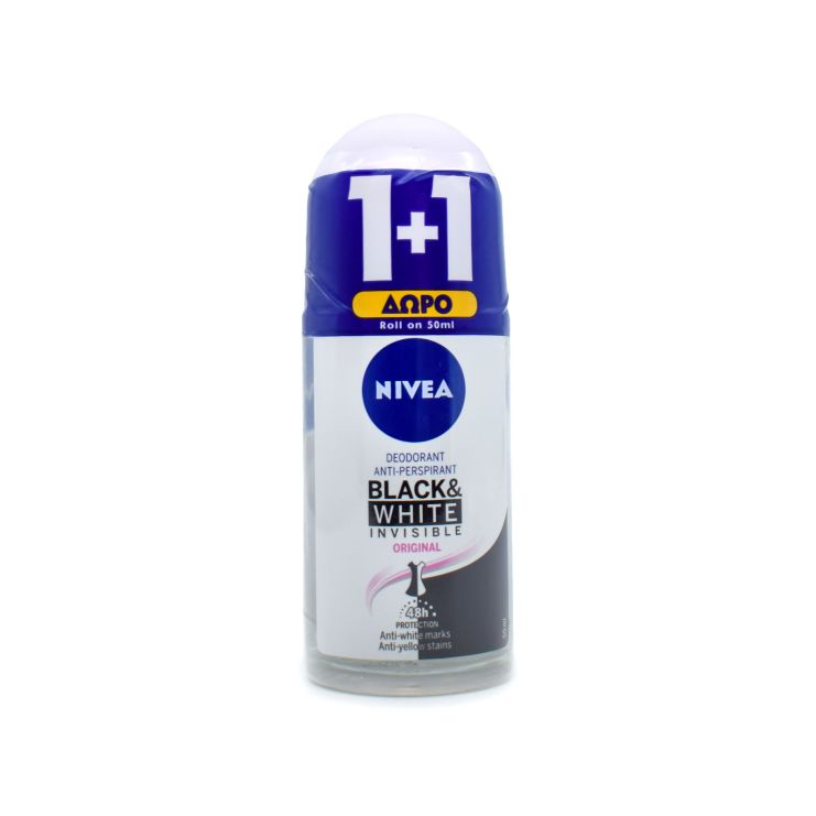 Nivea Invisible For Black & White Clear 48h Αποσμητικό Roll-On 2x150ml