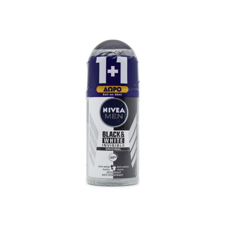 Nivea Men Black & White Invisible Deodorant Original 48h Roll-On 2x50ml