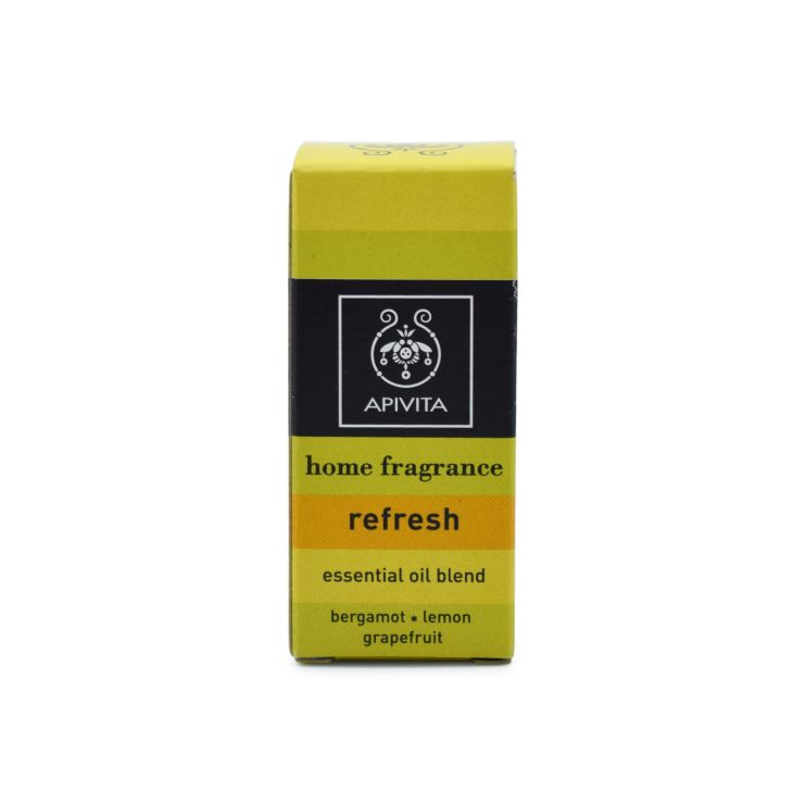 Apivita Essential Oil Home Fragrance Refresh με Περγαμόντο, Λεμόνι & Γκρέιπφρουτ 10ml
