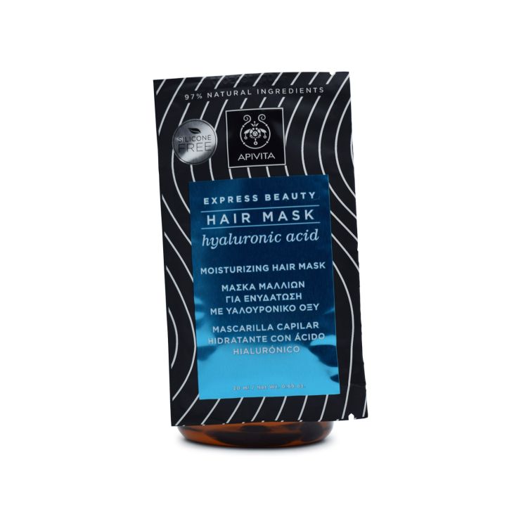 Apivita Moisturizing Shampoo with Hyaluronic Acid & Aloe 250ml & Express Beauty Hair Mask Hyaluronic Acid 20ml