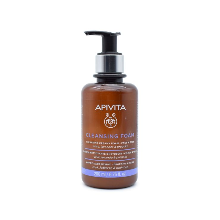 Apivita Cleansing Foam Face & Eye with Olive & Lavender 200ml