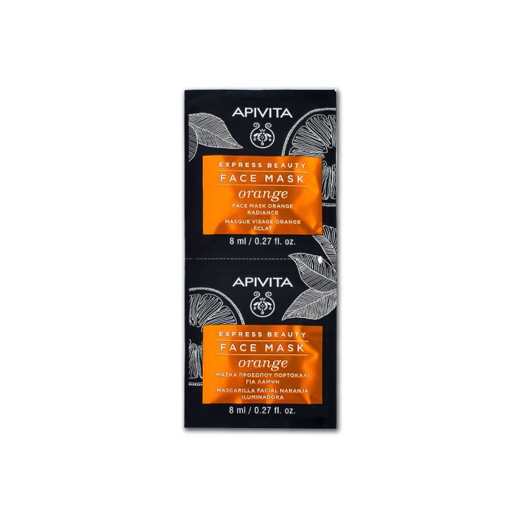 Apivita Express Beauty Μάσκα Προσώπου Πορτοκάλι για Λάμψη 2x8ml 