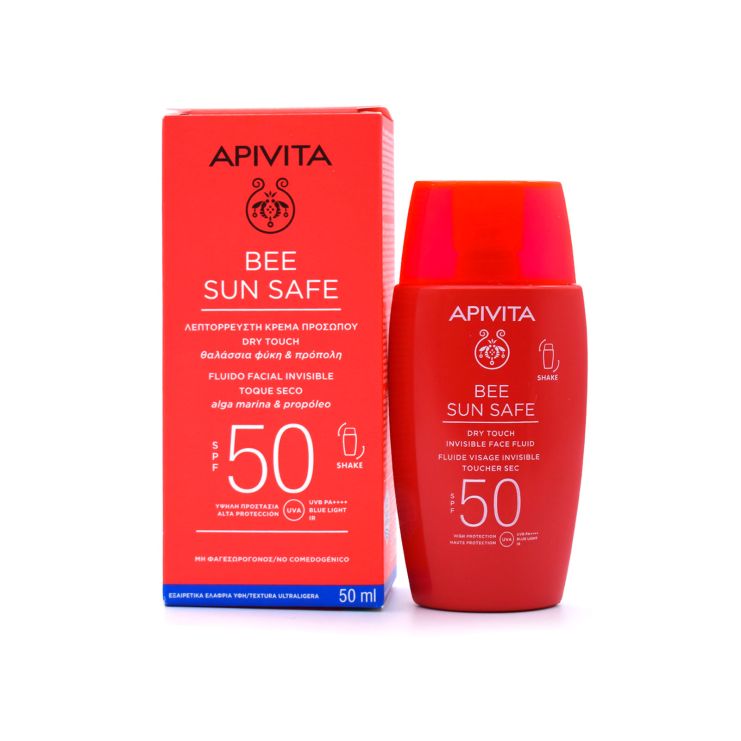 Apivita Bee Sun Safe Λεπτόρρευστη Kρέμα Προσώπου Dry Touch SPF50 50ml