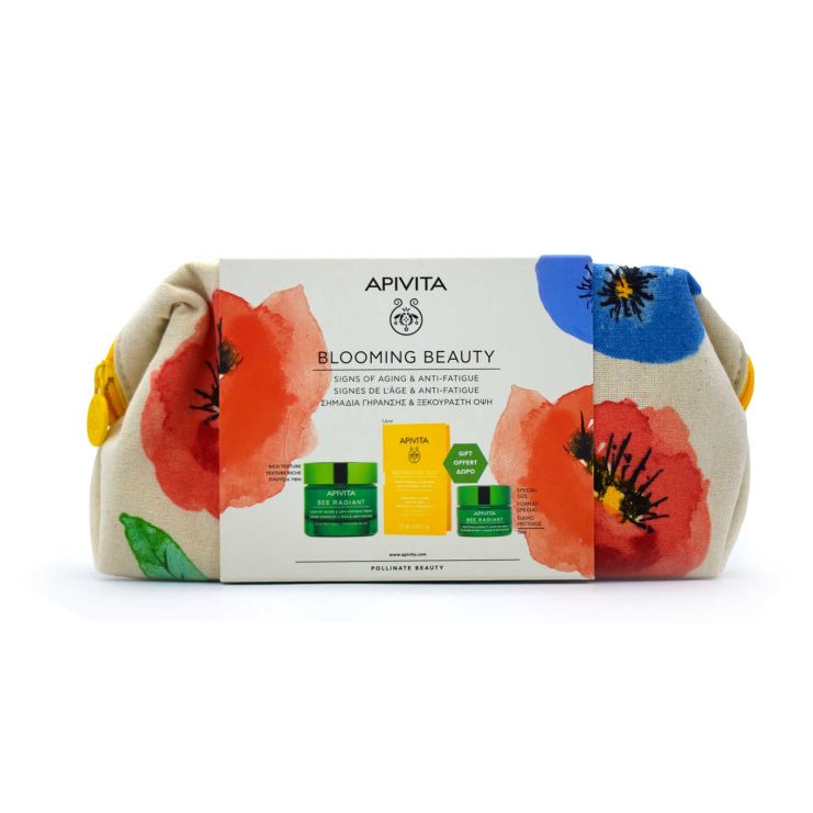 Apivita Bee Radiant Day Cream 50ml PR(+ Night Gel-Balm 15ml & Beessential Oils 1.6ml) Blooming Beaut