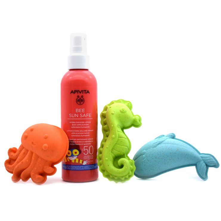 Apivita Bee Sun Safe Kids Hydra Lotion SPF50 Spray 200ml & Gift 3 Kids Beach Toys