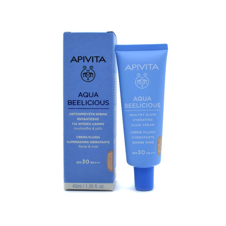 Apivita Aqua Beelicious Λεπτόρρευστη Κρέμα Ενυδάτωσης για Φυσική Λάμψη με χρώμα SPF30 30ml