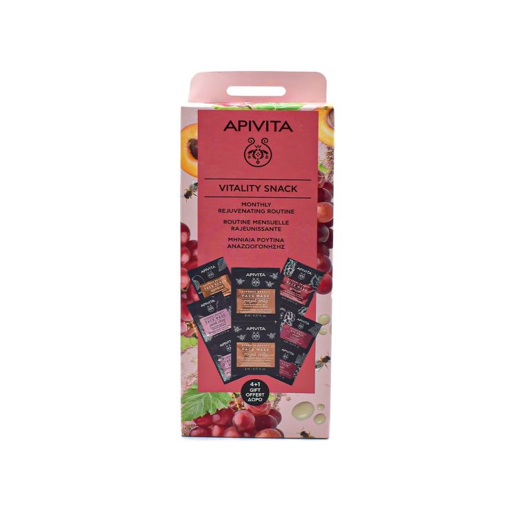 Apivita Express Beauty Vitality Snack Μηνιαία Αναζωογονητική Ρουτίνα 5 τμχ
