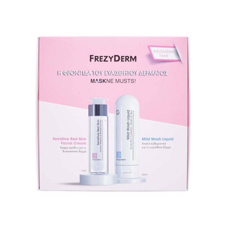 Frezyderm Red Sensitive Skin Facial Cream 50ml & Mild Wash Liquid 200ml
