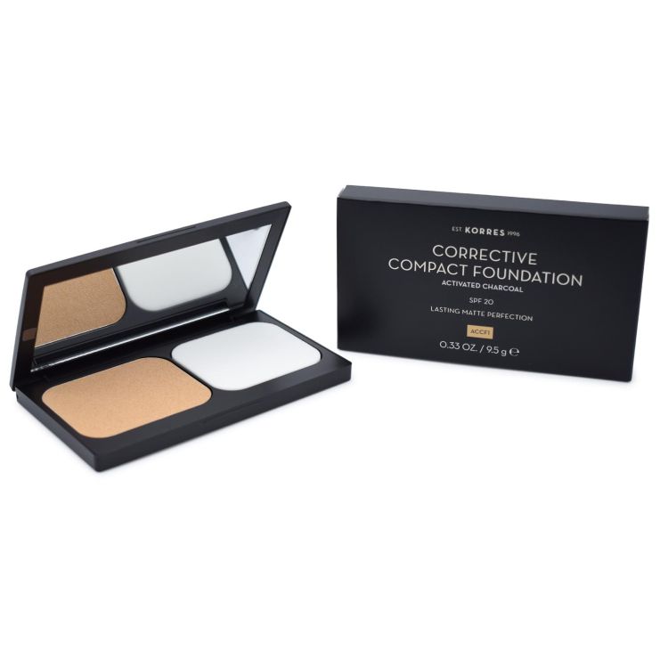 Korres Activated Charcoal Corrective Compact Foundation ACCF1 SPF20 9.5gr