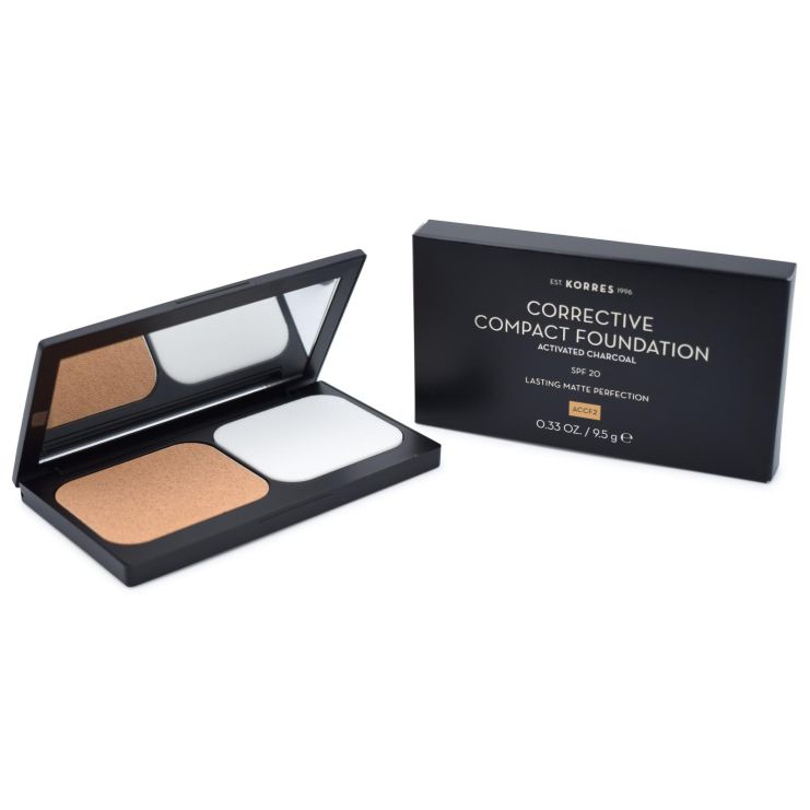 Korres Activated Charcoal Corrective Compact Foundation ACCF2 SPF20 9.5gr