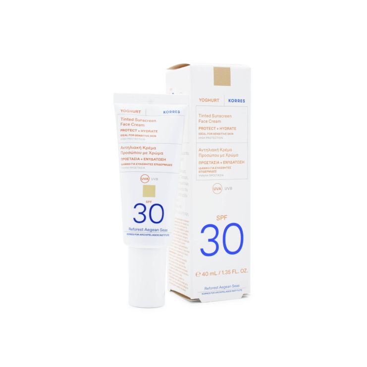 Korres Yoghurt Tinted Sunscreen Αντηλιακή Κρέμα Προσώπου με Χρώμα SPF30 40ml