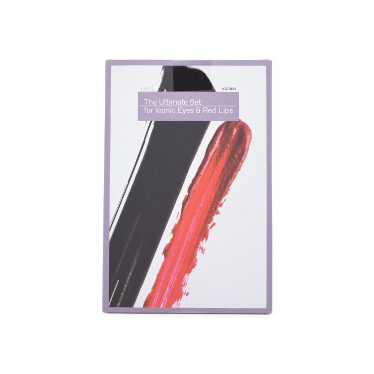 Korres The Ultimate Set Liquid Eyeliner Pen 01 Black & Morello Lip Fluid 59 Brick Red