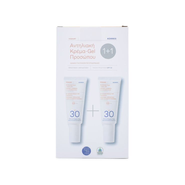Korres Yoghurt Sunscreen Face Cream-Gel  SPF30 2x40ml