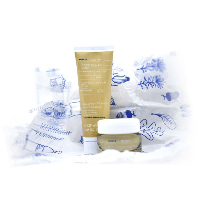 Korres White Pine Day Cream Normal/Combination Skin 40ml, Body-Lift Cream 125ml & Cosmetics Bag Care Set 