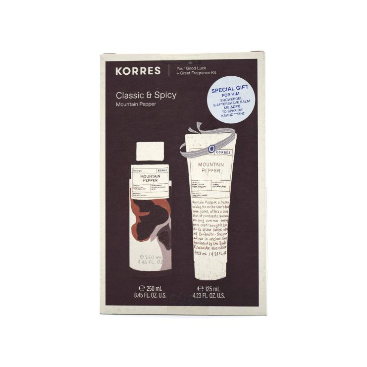Korres Classic & Spicy - Mountain Pepper Αφρόλουτρο 250 mL & Γαλάκτωμα Για Μετά Το Ξύρισμα 125 mL