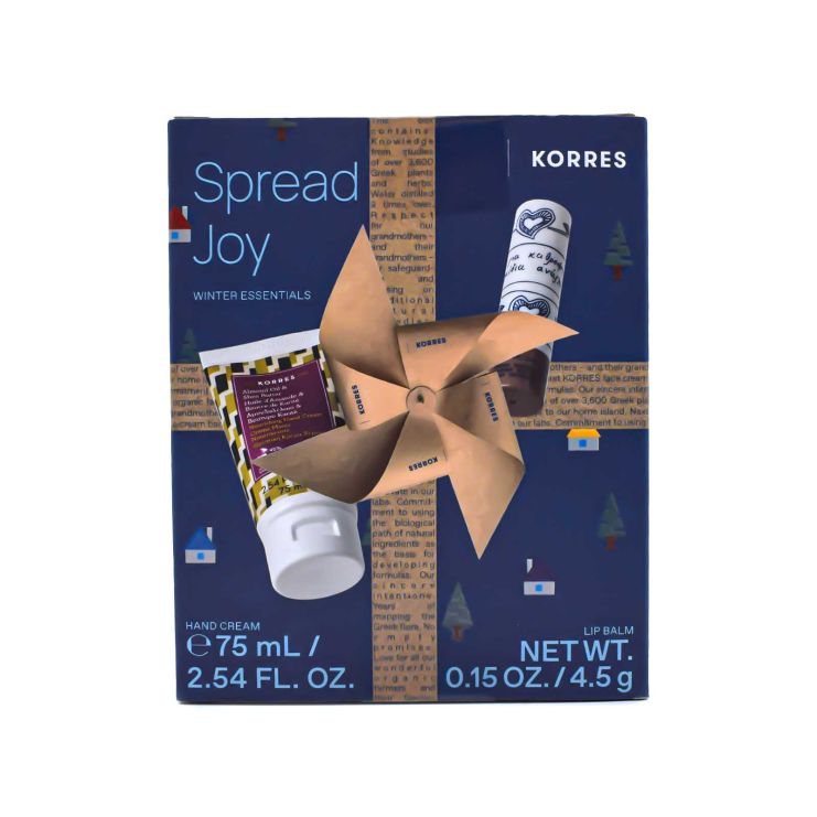 Korres Spread Joy Winter Essentials Αμυγδαλέλαιο και Βούτυρο Karite Θρεπτική Κρέμα Χεριών 75ml & Βούτυρο Κακάο Lip Balm 4.5g
