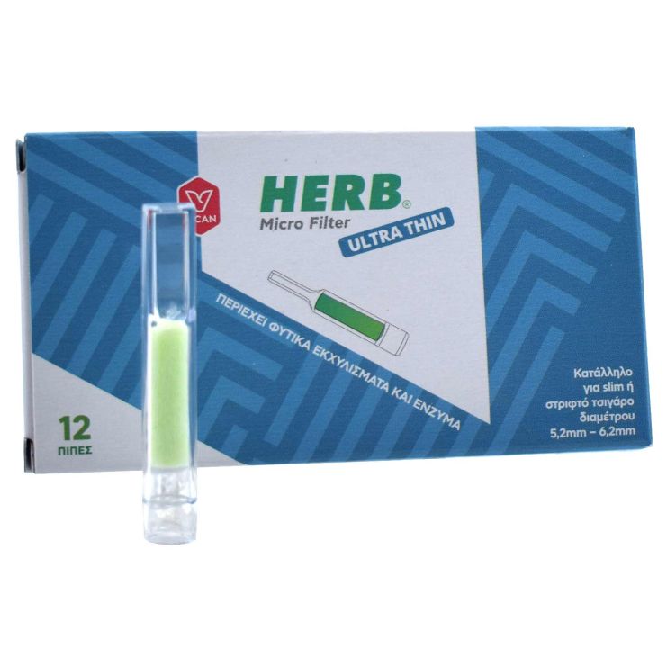Vican Herb Micro Filter Ultra Thin Ανταλλακτικά Φίλτρα για Slim ή Στριφτό Τσιγάρο 12 τμχ