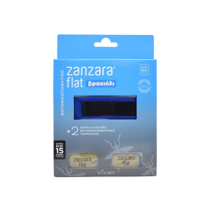Vican Zanzara Flat Bracelet M/L with 2 Insect Repellent Tablets