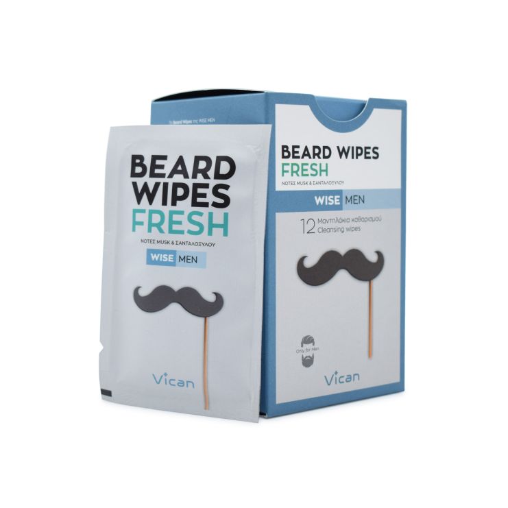 Vican Wise Men Beard Wipes Fresh 12 μαντηλάκια