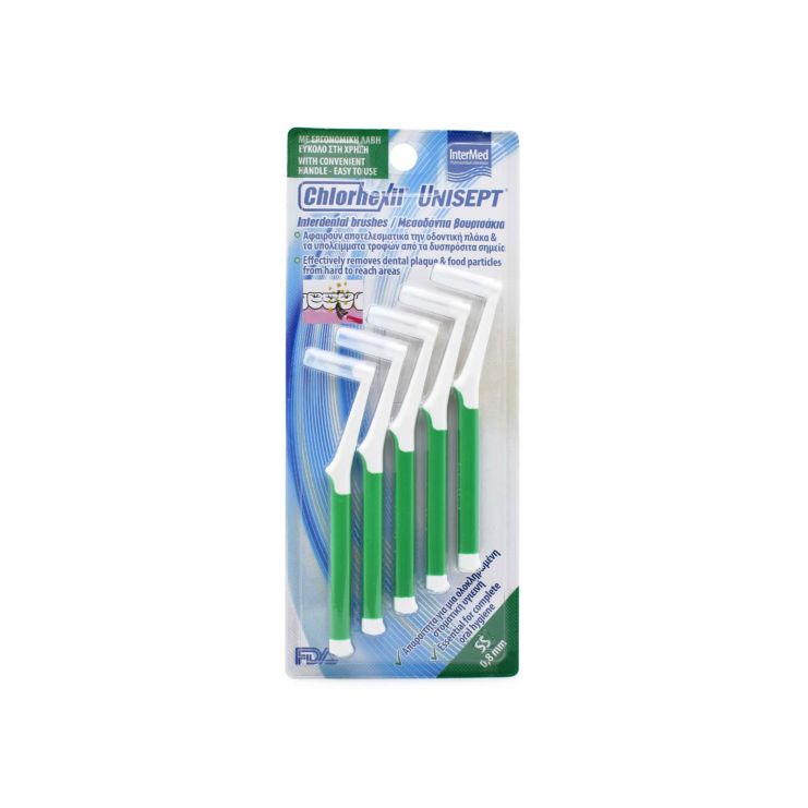 Intermed Chlorhexil Interdental Brushes 0.8mm Green 5 pcs