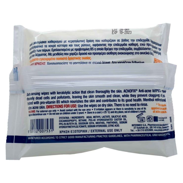Intermed AcnoFix Anti-Acne Wipes 15 Μαντηλάκια 