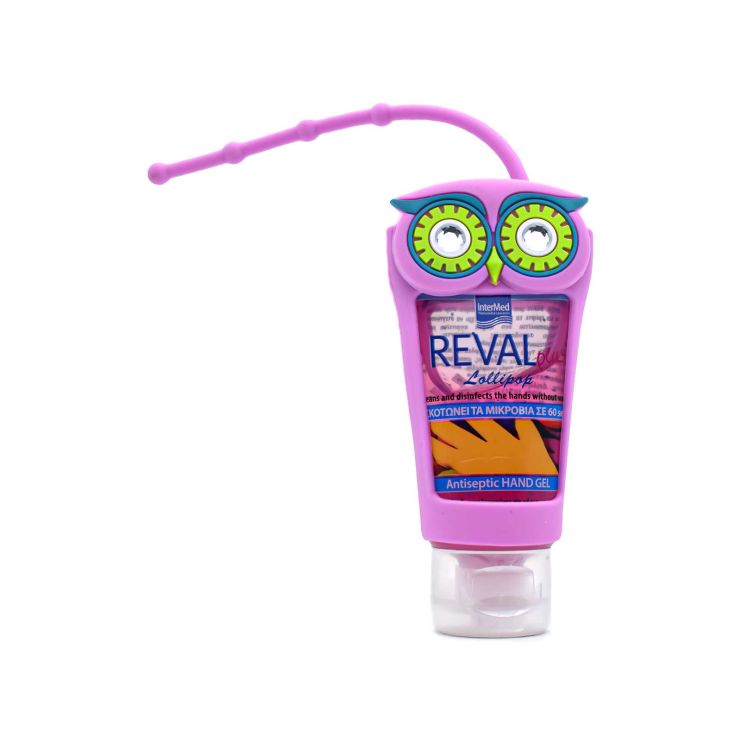 Intermed Reval Plus Kids Αντισηπτικό Χεριών Gel Lollipop Ροζ Κουκουβάγια 30ml